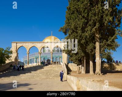 Dôme du Rocher sur le Mont du Temple à Jérusalem, Israël, Banque D'Images