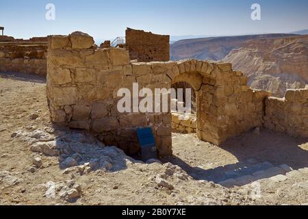 Porte ouest byzantine de la forteresse Masada à la mer Morte, Israël, Banque D'Images