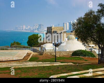 Vue Depuis Le Jardin Ramses À Jaffa JusQu'À Tel Aviv, Israël, Proche-Orient, Banque D'Images