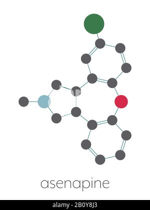 Molécule antipsychotique d'asénapine, illustration Banque D'Images