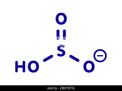 Structure chimique de l'anion bisulfite, illustration Banque D'Images