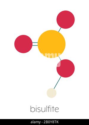 Structure chimique de l'anion bisulfite, illustration Banque D'Images