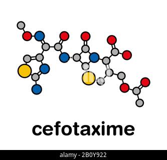 Molécule de médicament antibiotique cefotaxime, illustration Banque D'Images