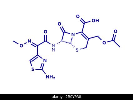 Molécule de médicament antibiotique cefotaxime, illustration Banque D'Images