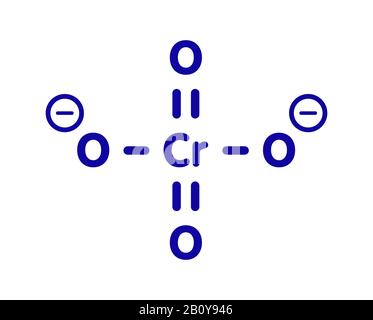 Structure chimique des anions chromatiques, illustration Banque D'Images