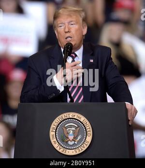 Las Vegas, Nevada, États-Unis. 21 février 2020. Le président DONALD JOHN TRUMP organise un grand rassemblement De L'Amérique À L'occasion du Las Vegas Convention Center. Crédit: Brian Cahn/Zuma Wire/Alay Live News Banque D'Images