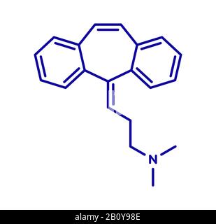 Molécule de médicament de spasme du muscle cyclobenzaprine, illustration Banque D'Images