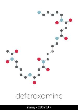 Molécule de médicament déféraxamine, illustration Banque D'Images