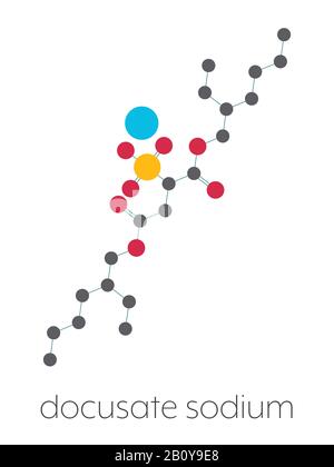 Molécule de médicament de sodium Docusate, illustration Banque D'Images