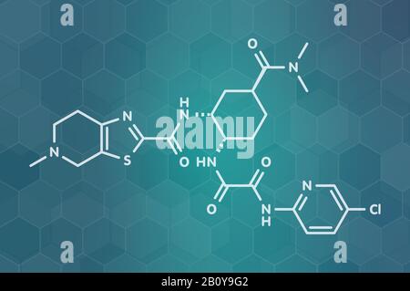 Molécule de médicament anticoagulant Edoxaban, illustration Banque D'Images