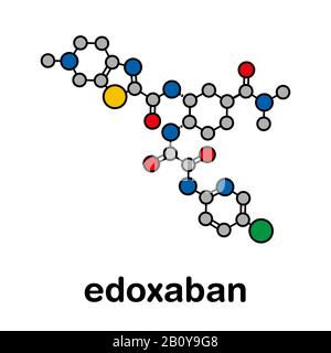 Molécule de médicament anticoagulant Edoxaban, illustration Banque D'Images