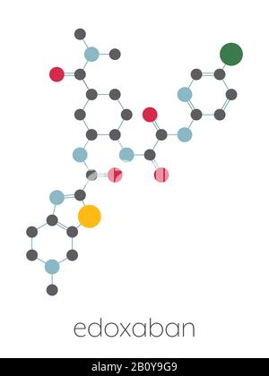 Molécule de médicament anticoagulant Edoxaban, illustration Banque D'Images