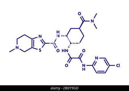 Molécule de médicament anticoagulant Edoxaban, illustration Banque D'Images