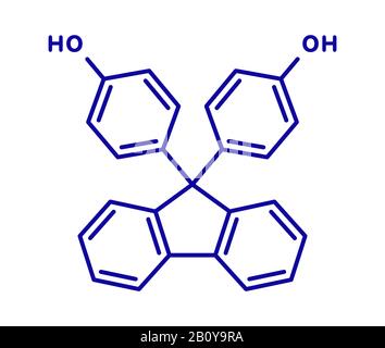 Molécule de fluorène-9-bisphénol, illustration Banque D'Images