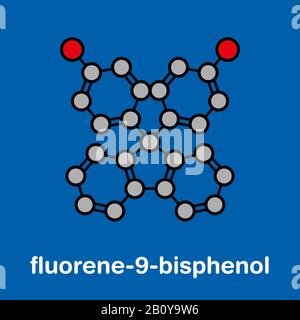 Molécule de fluorène-9-bisphénol, illustration Banque D'Images