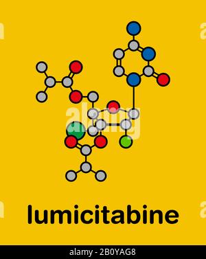 Molécule de médicament Lumicitabine RSV, illustration Banque D'Images