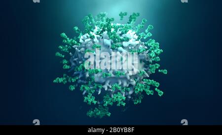 Anticorps attaquant la cellule cancéreuse, illustration Banque D'Images
