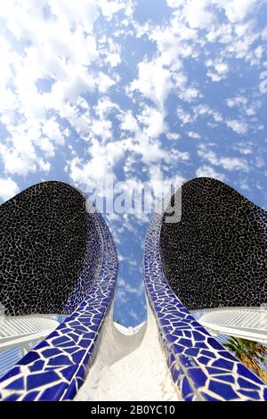 Entrée, l'Umbracle, Ciudad de las Artes y las Ciencias, Valencia, Espagne, Banque D'Images