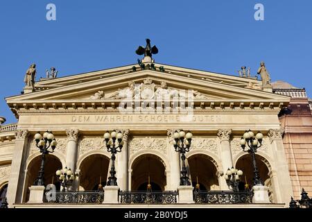 Façade, Alte Oper Frankfurt, Francfort-Sur-Le-Main, Hesse, Allemagne, Banque D'Images