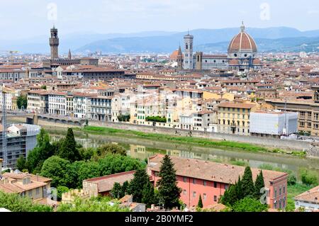 Vue De Piazzale Michelangelo À Florence, Toscane, Italie, Banque D'Images