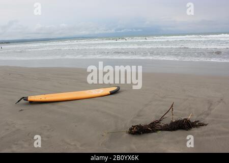 Planche à voile sur la plage Banque D'Images