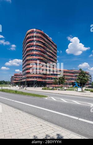 Façade du Département du développement urbain et du logement, BSW, Wilhelmsburg, Hambourg, Allemagne Banque D'Images