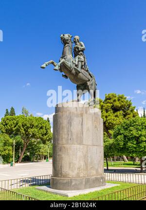 Statue de George Karaiskakis, un chef militaire dans la guerre d'indépendance grecque, Athènes, Grèce Banque D'Images