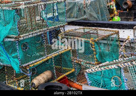 Bateaux de pêche dans le port de Kalk Bay, False Bay, Afrique du Sud Banque D'Images