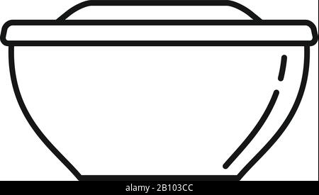 Icône du conteneur de bol en plastique. Contour plastique bol conteneur vecteur icône pour la conception de toile isolée sur fond blanc Illustration de Vecteur