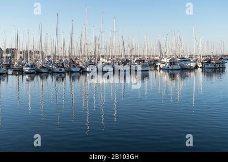 Marina, Heiligenhafen, mer Baltique, Schleswig-Holstein, Allemagne Banque D'Images