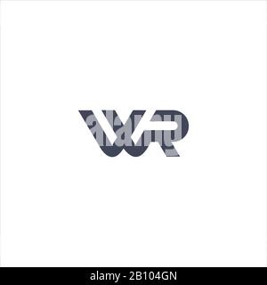 Modèle de conception du logo wr ou rw de la lettre initiale Illustration de Vecteur