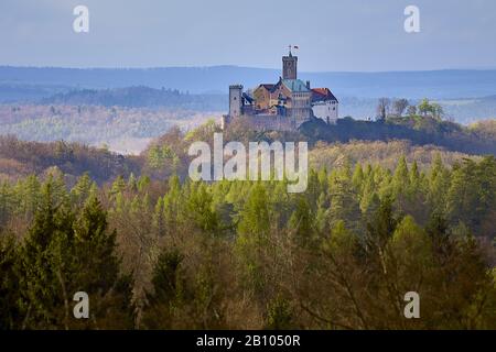 Château de Wartburg près d'Eisenach, en Thuringe, Allemagne Banque D'Images
