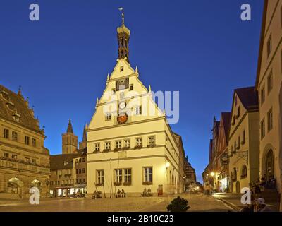 Ratstrinkstube sur la place du marché, Rothenburg ob der Tauber, moyenne-Franconie, Bavière, Allemagne Banque D'Images