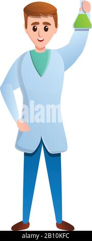 Icône du professeur de leçon de chimie. Dessin animé de la leçon chimique icône vecteur enseignant pour la conception de Web isolé sur fond blanc Illustration de Vecteur