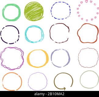Il s'agit d'une illustration des variations De cercle Manuscrites Illustration de Vecteur