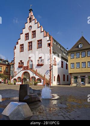 Ancienne mairie du marché de Karlstadt, Main-Spessart, Basse-Franconie, Allemagne Banque D'Images