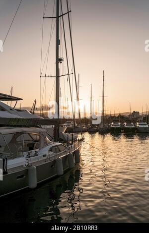 Port Blanc Marina, Palma, Majorque, Iles Baléares, Méditerranée, Espagne, Europe Banque D'Images