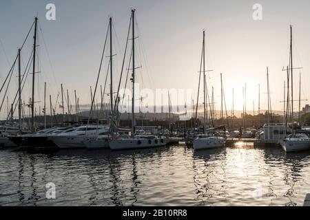 Port Blanc Marina, Palma, Majorque, Iles Baléares, Méditerranée, Espagne, Europe Banque D'Images