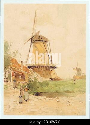 Korenmolen zeeland - Illustration d'Henri Cassiers (1858 - 1944) Banque D'Images
