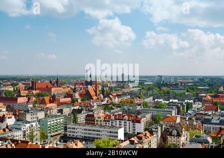 Panorama urbain de la vieille ville de Wroclaw, Pologne Banque D'Images