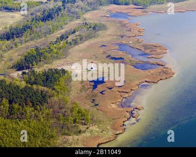 Balise sur l'île de Bock en face de Barhöft, Mecklembourg-Poméranie-Occidentale, Allemagne Banque D'Images