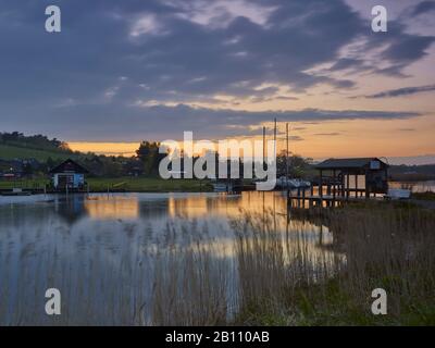 Ferry à ramer à Moritzdorf, péninsule de Mönchgut, Ruegen, Mecklembourg-Poméranie-Occidentale, Allemagne Banque D'Images