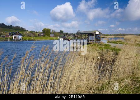 Ferry à ramer à Moritzdorf, péninsule de Mönchgut, Ruegen, Mecklembourg-Poméranie-Occidentale, Allemagne Banque D'Images