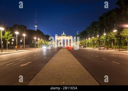 Rue des 17. Juni Et Porte De Brandebourg, Berlin, Allemagne Banque D'Images