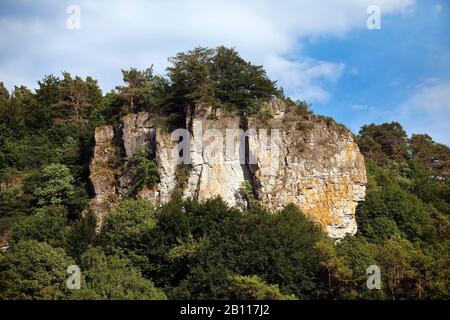 Gerolsteiner Dolomiten, un récif calcaire du Dévonien , Allemagne, Rhénanie-Palatinat, Eifel, Gerolstein Banque D'Images