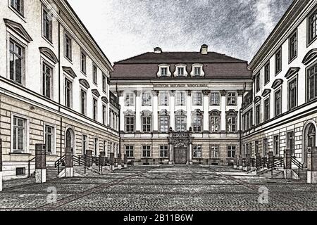 Le Palais Royal Wroclaw (Palac Klolewski) fut depuis 1750 la résidence de prussien Hohenzollern, Wroclaw, Basse Silésie Voivodeship, Pologne, Europe Banque D'Images