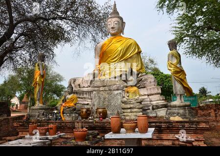 Wat Wora Pho temple complexe, Ayutthaya, vieille ville royale, Thaïlande, Asie du Sud-est Banque D'Images