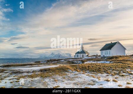 Église De Dverberg, Île D'Andøya, Vesterålen, Norvège Banque D'Images