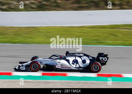 Daniil Kvyat en voiture pour AlphaTauri à la F1 Winter Testing à Montmelo circuit, Barcelone, Espagne le 21.2.20 Banque D'Images