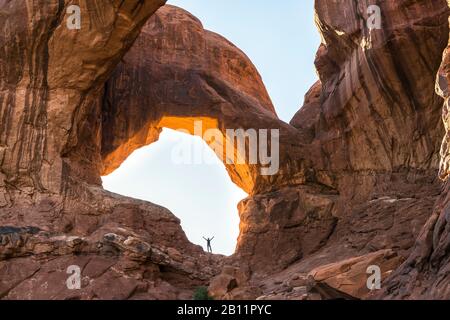 Arc double, Arches National Park, Utah, USA Banque D'Images